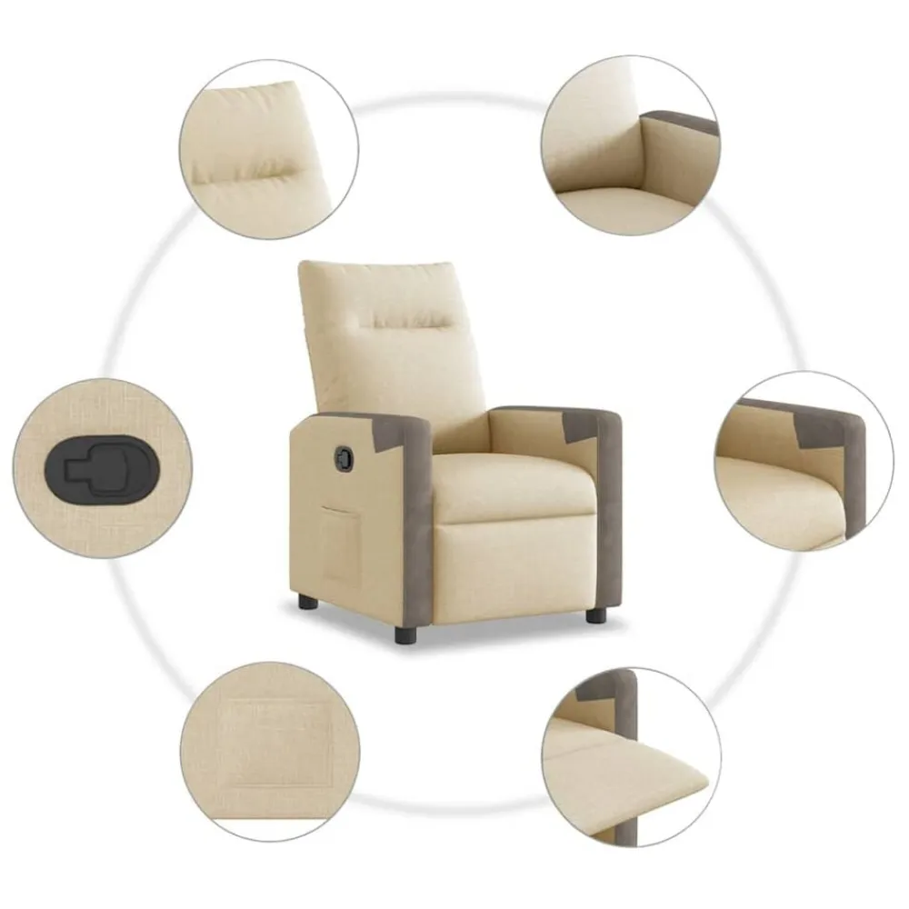 vidaXL Sillas-Sillón reclinable de tela