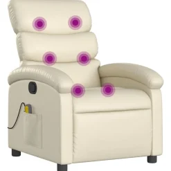 vidaXL Sillas-Sillón reclinable de masaje cuero sintético