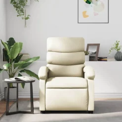 vidaXL Sillas-Sillón reclinable de masaje cuero sintético