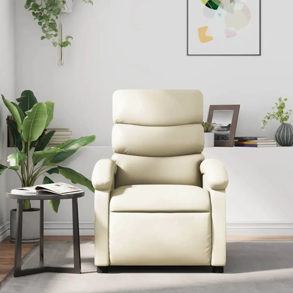vidaXL Sillas-Sillón reclinable de masaje cuero sintético