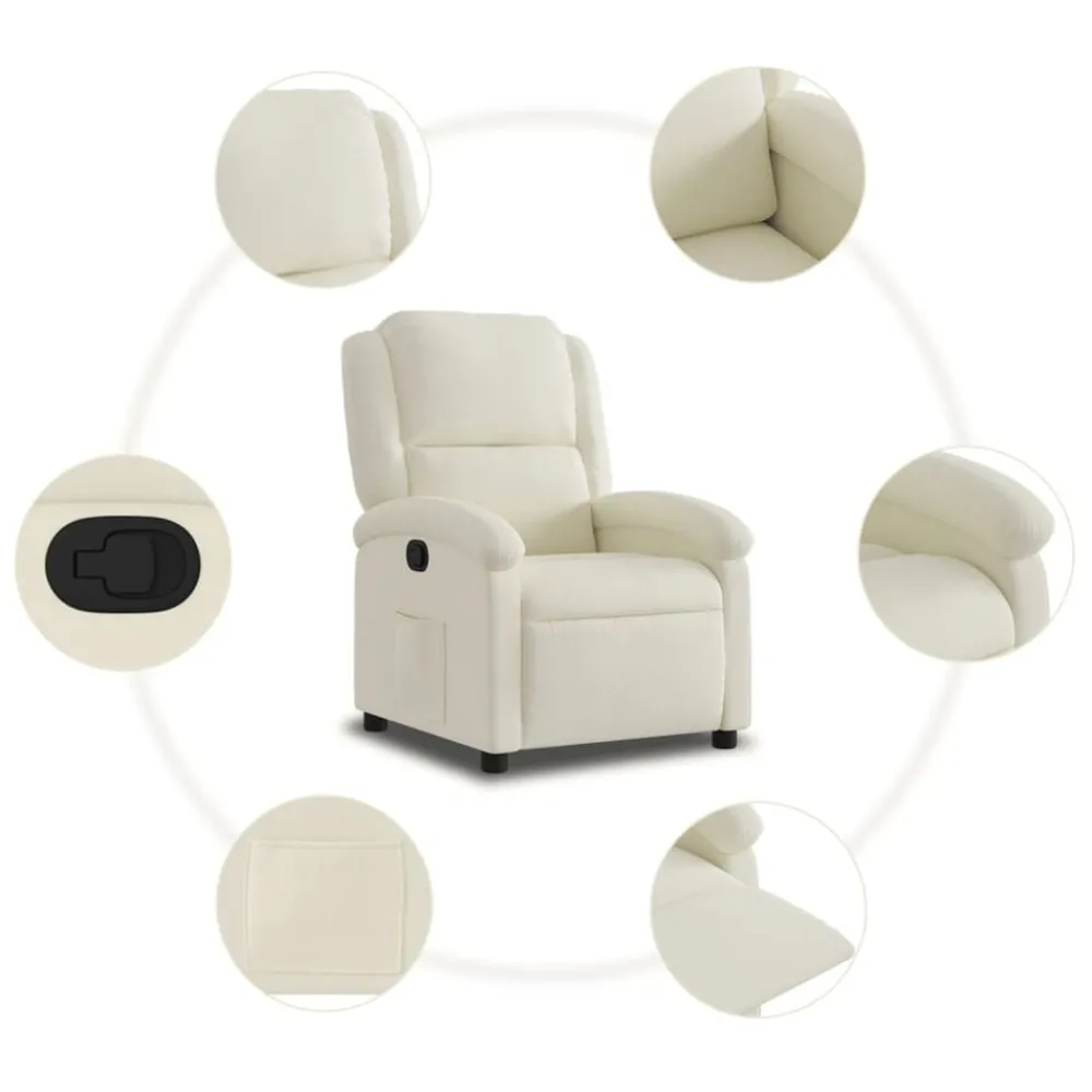 vidaXL Sillas-Sillón reclinable de terciopelo color