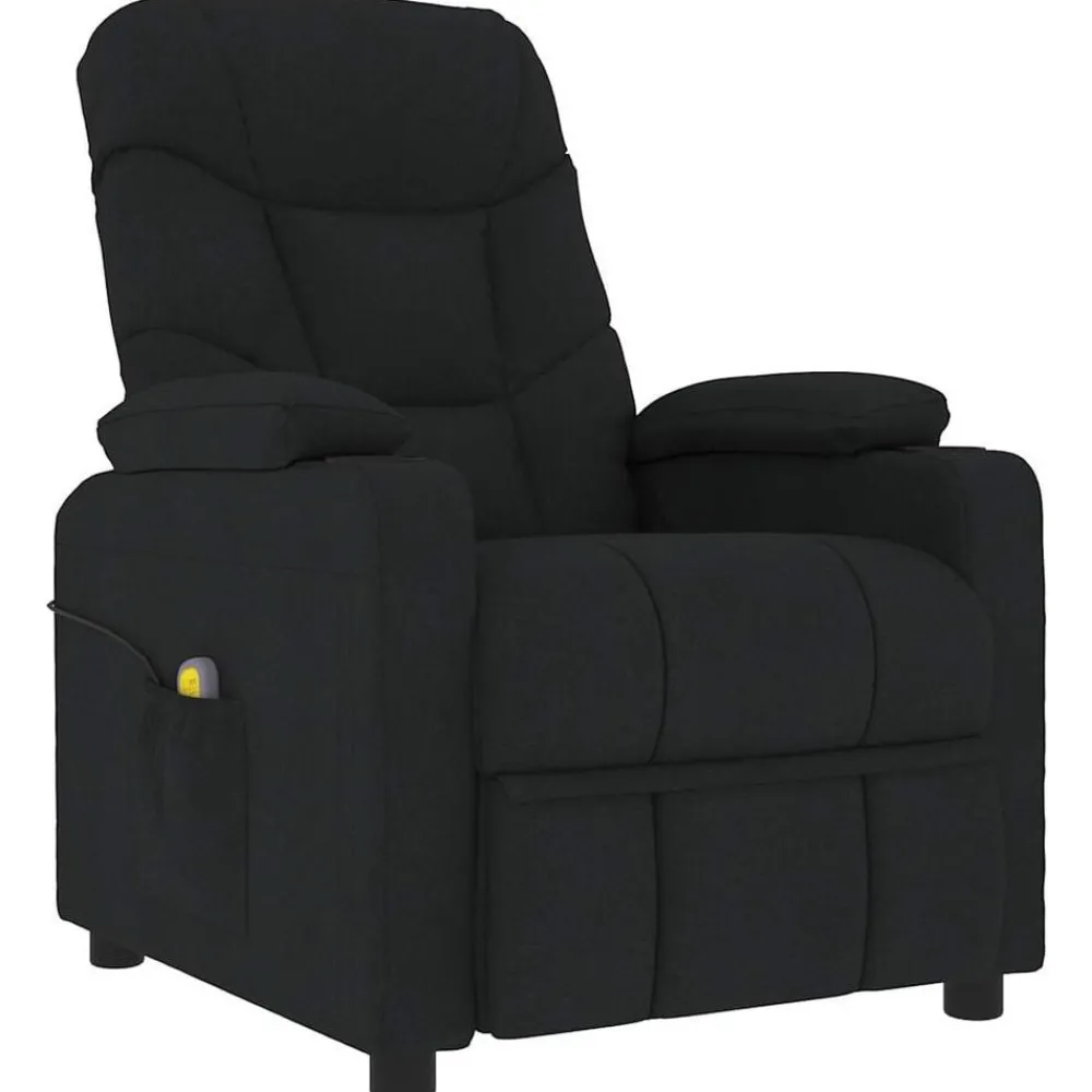 vidaXL Sillón reclinable de tela Negro New