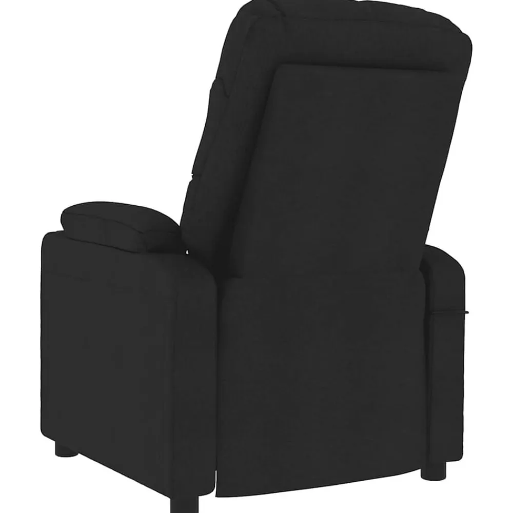 vidaXL Sillón reclinable de tela Negro New