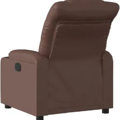 vidaXL Sillas-Sillón reclinable de cuero sintético marrón