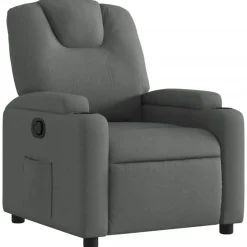 vidaXL Sillón reclinable de tela Gris oscuro Online