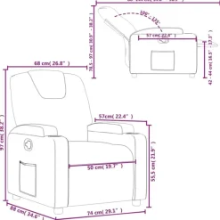 vidaXL Sillón reclinable de tela Gris oscuro Online