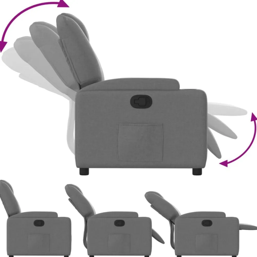 vidaXL Sillón reclinable de tela Gris oscuro Online