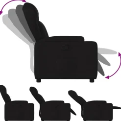 vidaXL Sillón reclinable de tela Negro