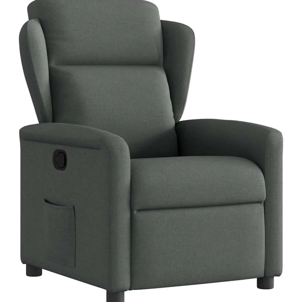 vidaXL Sillón reclinable de tela Gris oscuro Online