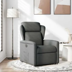 vidaXL Sillón reclinable de tela Gris oscuro Online