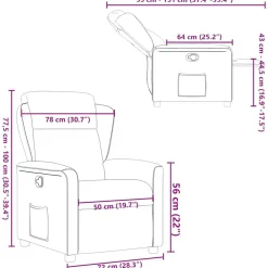 vidaXL Sillón reclinable de tela Gris oscuro Online