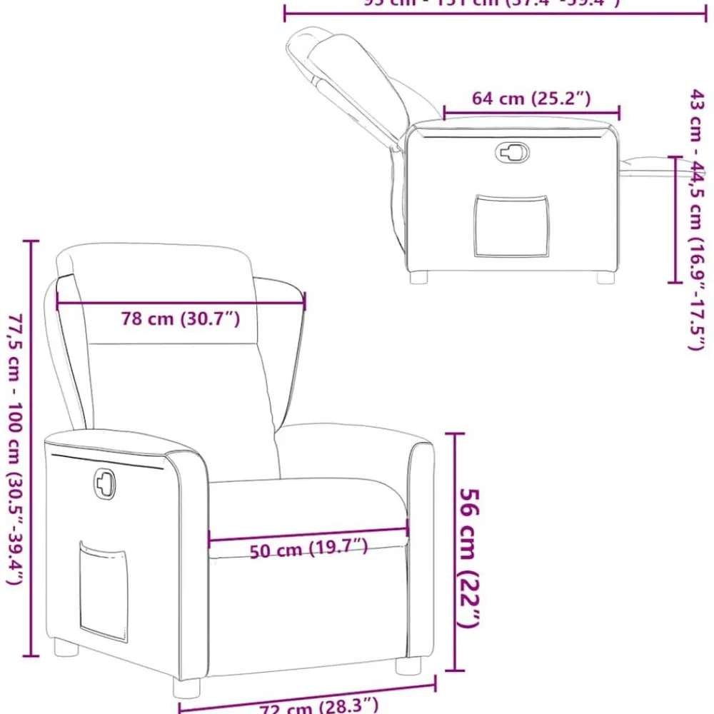 vidaXL Sillón reclinable de tela Gris oscuro Online