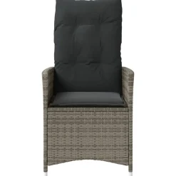 vidaXL Sillón reclinable de jardín con cojines ratán sintético Gris Online