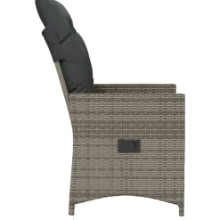 vidaXL Sillón reclinable de jardín con cojines ratán sintético Gris Online