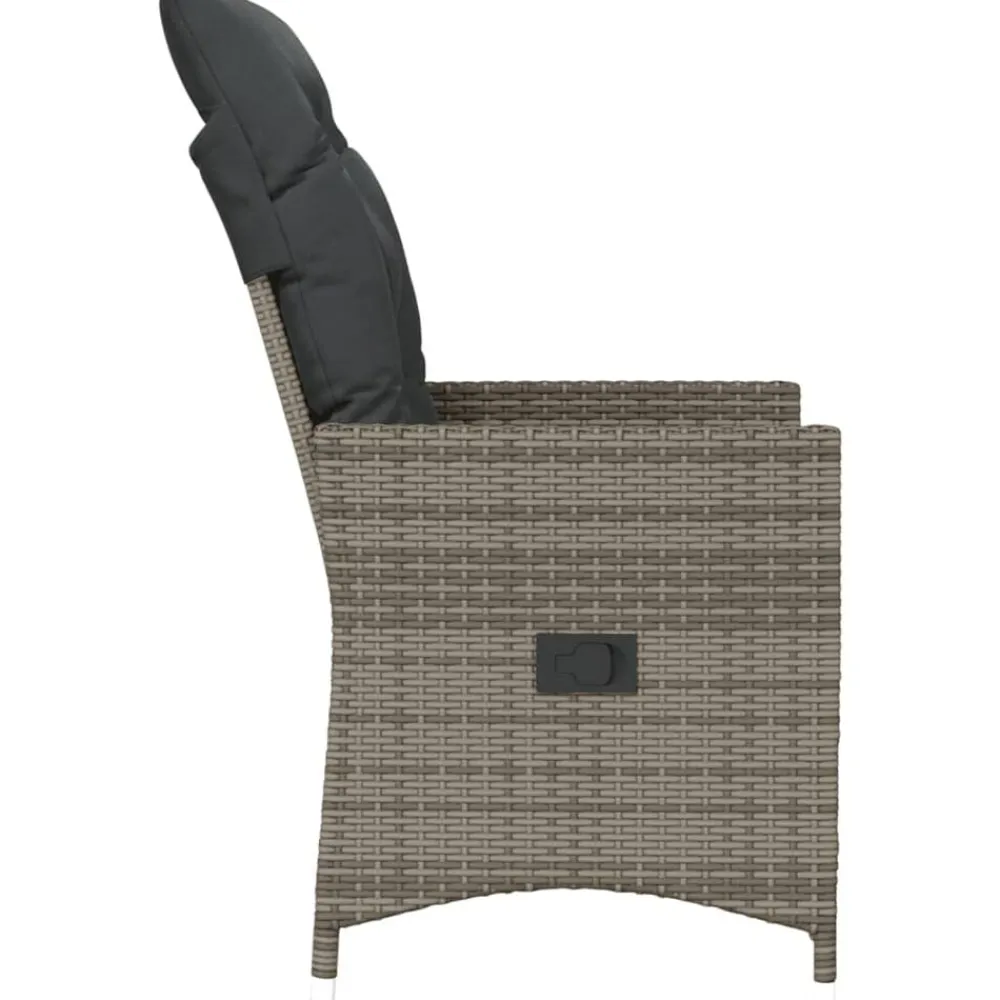vidaXL Sillón reclinable de jardín con cojines ratán sintético Gris Online