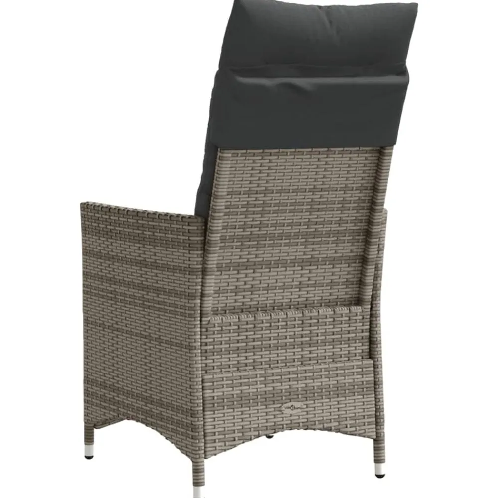 vidaXL Sillón reclinable de jardín con cojines ratán sintético Gris Online