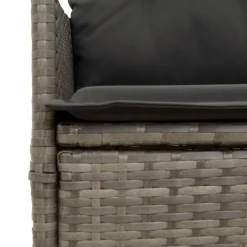 vidaXL Sillón reclinable de jardín con cojines ratán sintético Gris Online