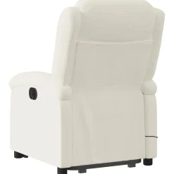 vidaXL Sillón reclinable de masaje elevable terciopelo Crema Hot