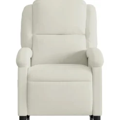 vidaXL Sillón reclinable de masaje elevable terciopelo Crema Hot