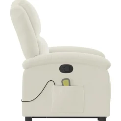 vidaXL Sillón reclinable de masaje elevable terciopelo Crema Hot