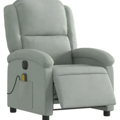 vidaXL Sillas-Sillón reclinable de masaje eléctrico terciopelo
