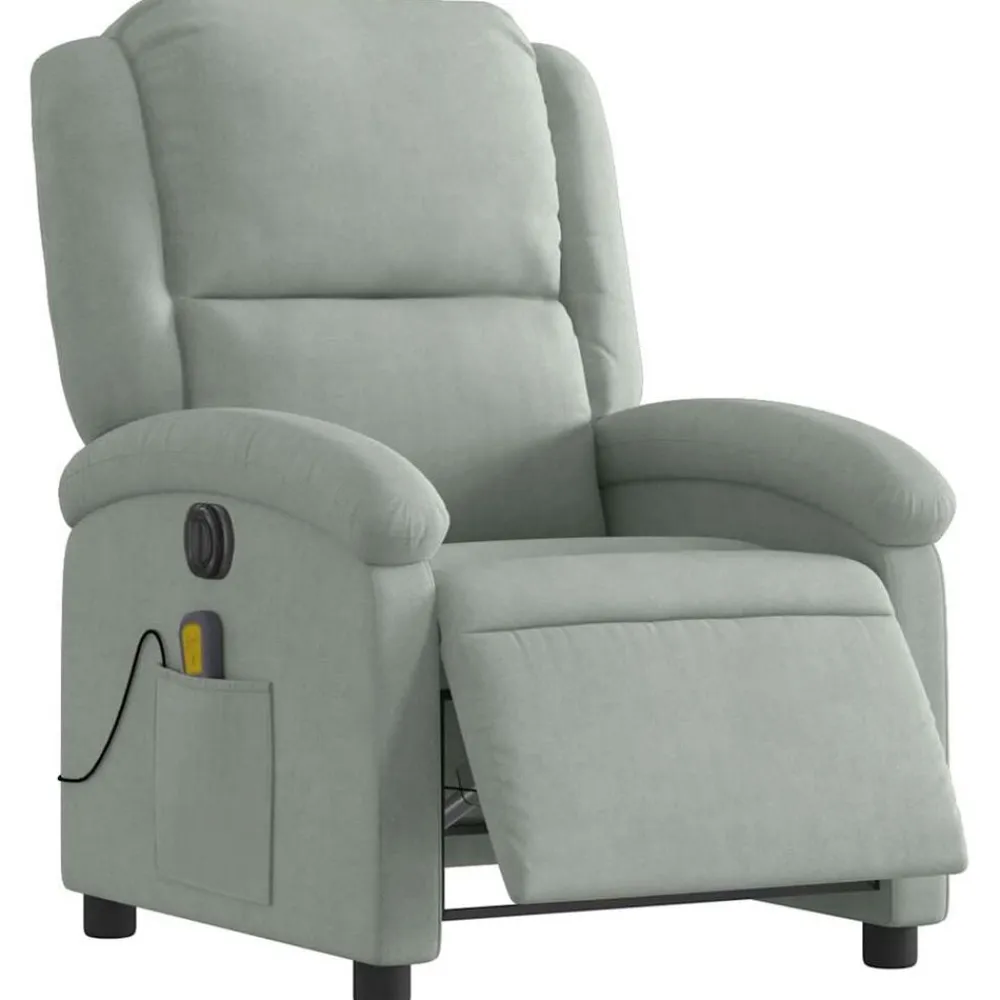 vidaXL Sillas-Sillón reclinable de masaje eléctrico terciopelo