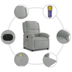vidaXL Sillas-Sillón reclinable de masaje eléctrico terciopelo