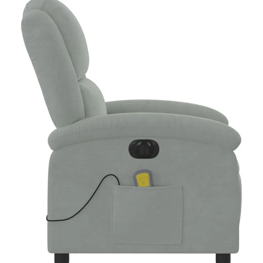 vidaXL Sillas-Sillón reclinable de masaje eléctrico terciopelo