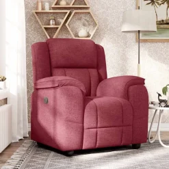 vidaXL Sillón reclinable de tela rojo tinto Rojo vino tinto Outlet