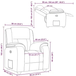vidaXL Sillón reclinable de tela rojo tinto Rojo vino tinto Outlet