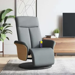 vidaXL Sillas-Sillón reclinable de masaje con reposapiés tela