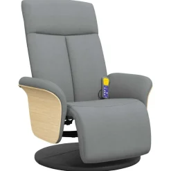 vidaXL Sillas-Sillón reclinable de masaje con reposapiés tela