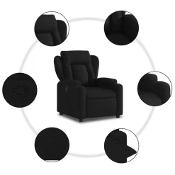 vidaXL Sillón reclinable de tela negra Negro Online