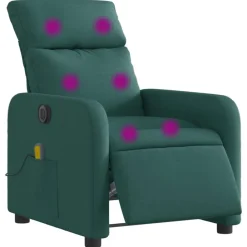vidaXL Sillas-Sillón reclinable de masaje eléctrico tela