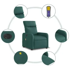 vidaXL Sillas-Sillón reclinable de masaje eléctrico tela