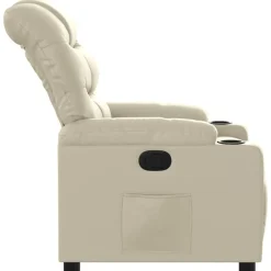 vidaXL Sillón reclinable de cuero sintético Crema Clearance
