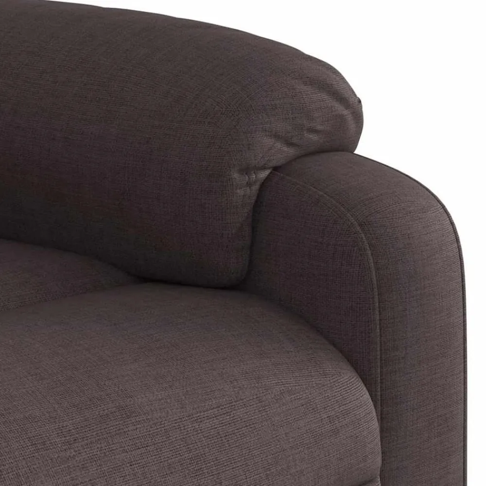 vidaXL Sillas-Sillón reclinable de masaje eléctrico tela marrón oscuro
