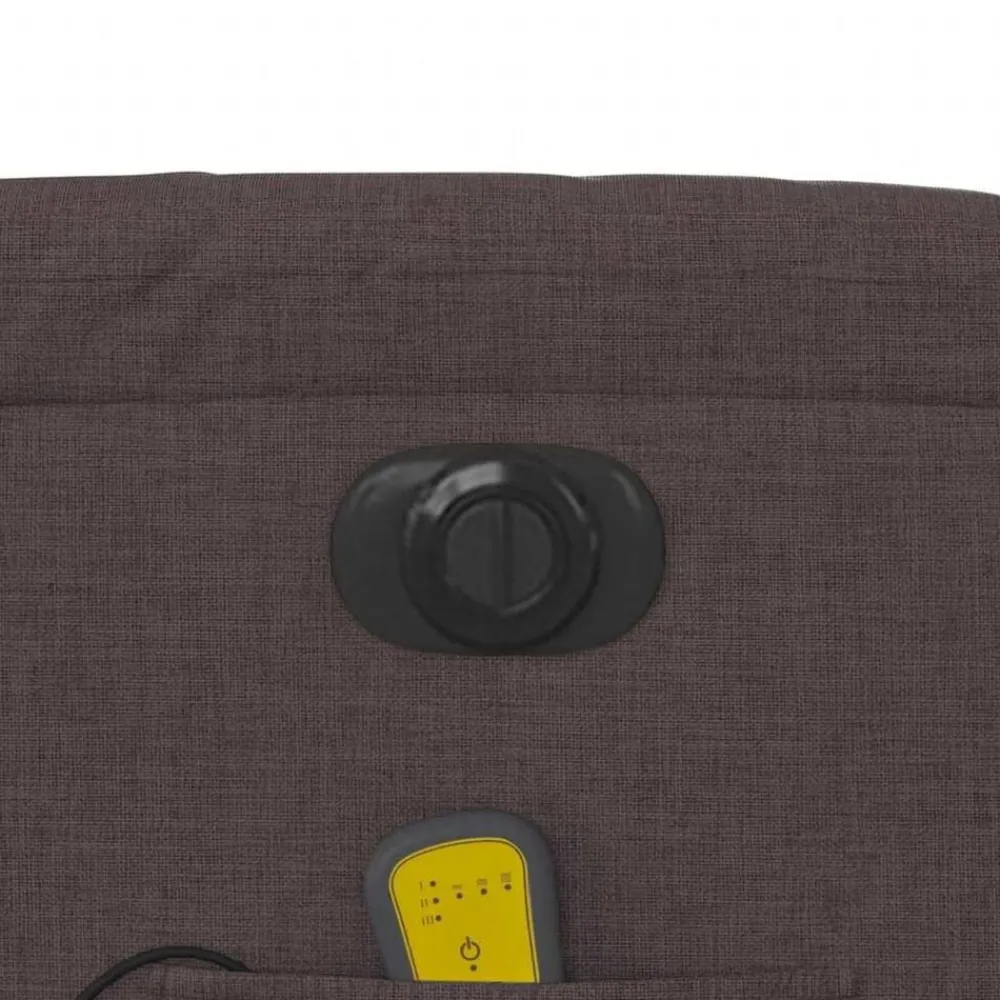 vidaXL Sillas-Sillón reclinable de masaje eléctrico tela marrón oscuro