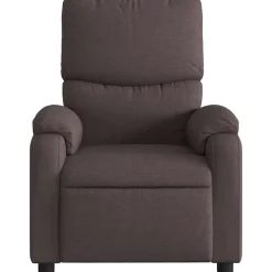 vidaXL Sillas-Sillón reclinable de masaje eléctrico tela marrón oscuro