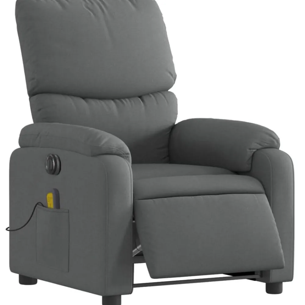 vidaXL Sillas-Sillón reclinable de masaje eléctrico tela