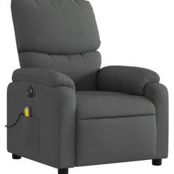 vidaXL Sillas-Sillón reclinable de masaje eléctrico tela