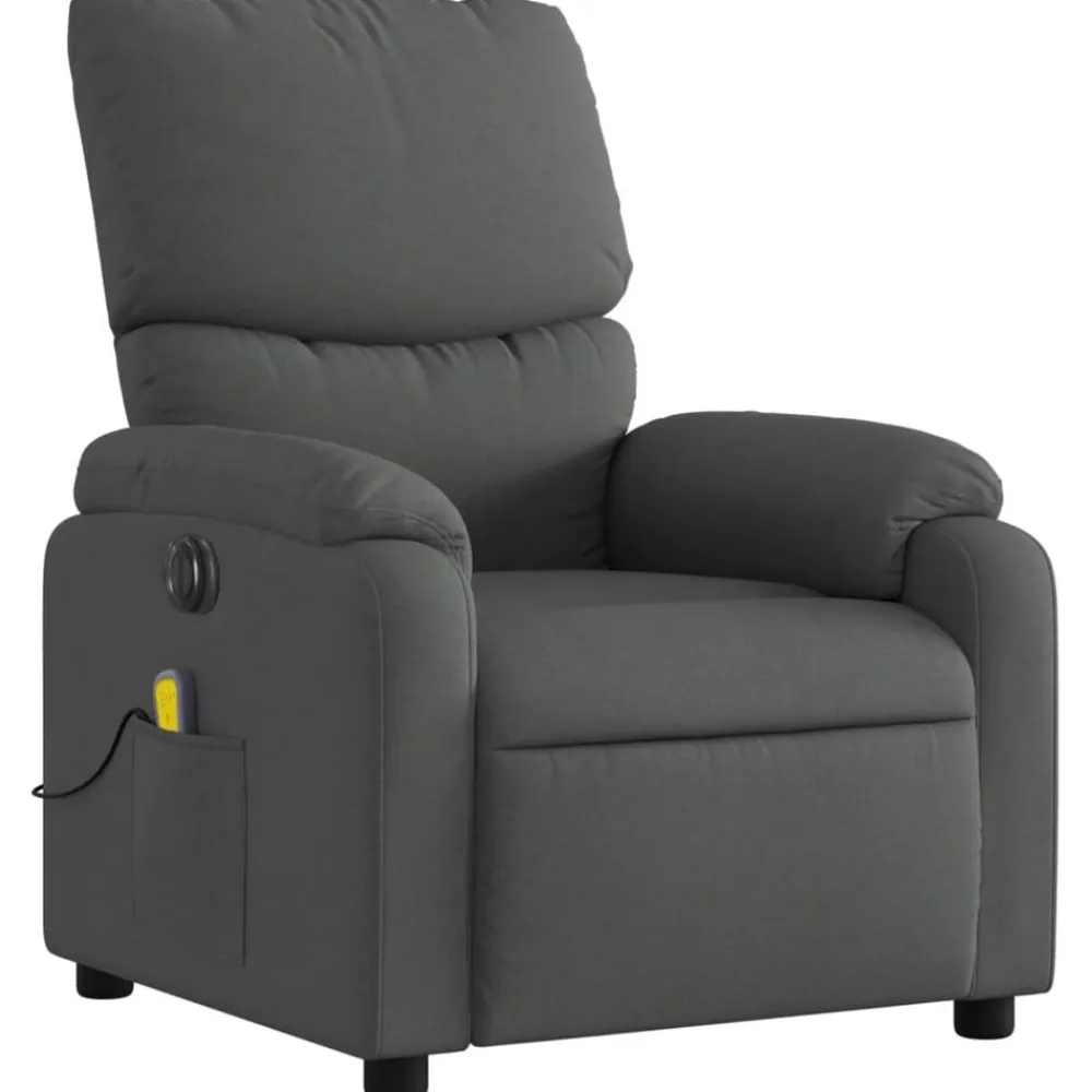 vidaXL Sillas-Sillón reclinable de masaje eléctrico tela
