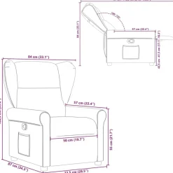 vidaXL Sillas-Sillón reclinable de tela