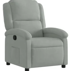 vidaXL Sillón reclinable de terciopelo Gris claro Discount