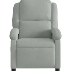 vidaXL Sillón reclinable de terciopelo Gris claro Discount