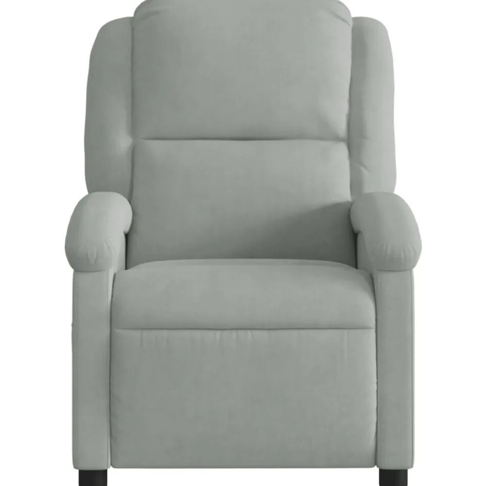 vidaXL Sillón reclinable de terciopelo Gris claro Discount
