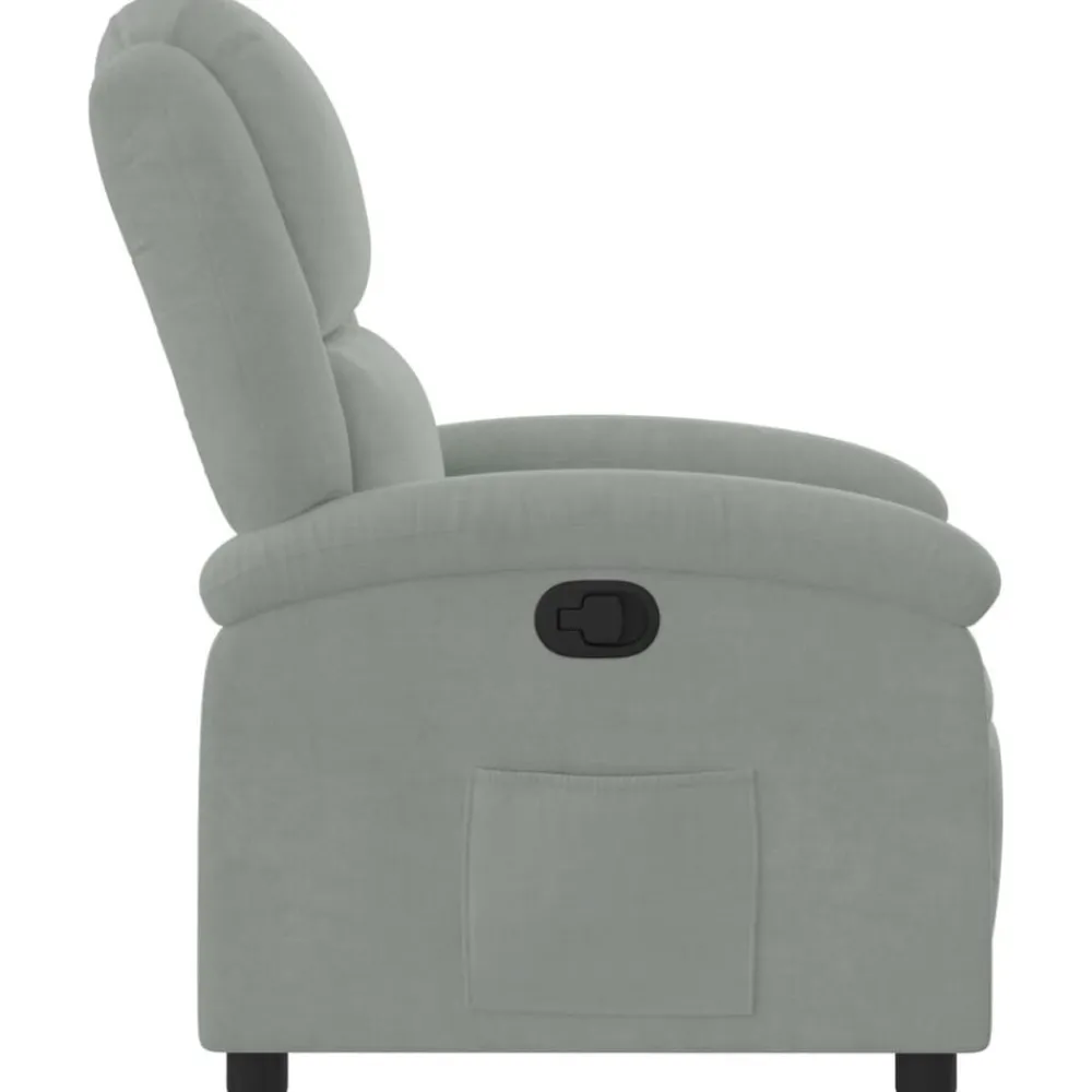 vidaXL Sillón reclinable de terciopelo Gris claro Discount