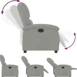 vidaXL Sillón reclinable de terciopelo Gris claro Discount