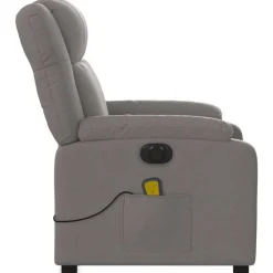 vidaXL Sillón reclinable de masaje eléctrico tela gris taupe Taupé Best