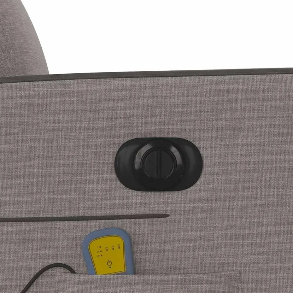 vidaXL Sillas-Sillón reclinable de masaje eléctrico tela gris taupe
